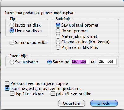 Razmjena Mac OS X